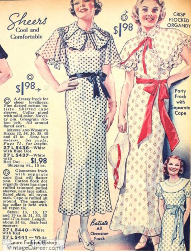 1930s tea dress daytime party dresses