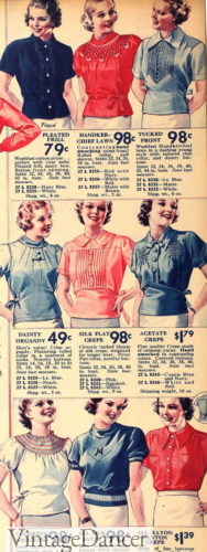 1930s womens blouses women pastel colors
