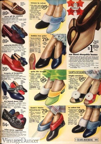 1930s slippers house shoes lounge bedroom footwear boudoir slippers