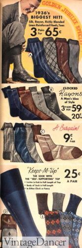 1930s men socks hosiery