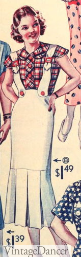 Jumper dress 1930s fashion for teens teenagers teenage girls