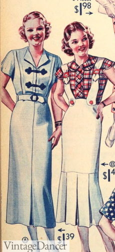 1930s Style Skirts : Midi Skirts, Tea Length, Pleated, Vintage Dancer