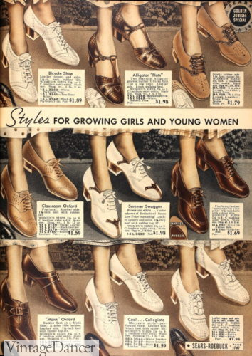 1930s teenager shoes girls summer footwear