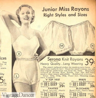 1936 "shorties" underwear and camo top teen
