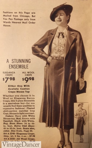 1930s skirt, blouse and jacket set 1930s plus size fashion