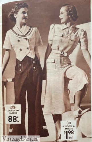 1930s sailor pants and culottes