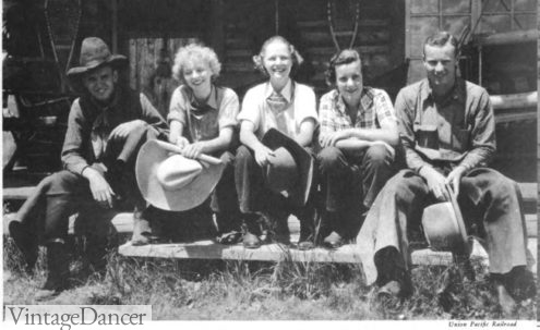 1937 Dude ranch guests and Dudes