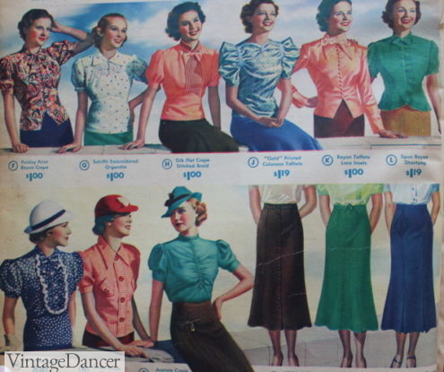 1937 more blouses and skirts tops shirts 1930s 