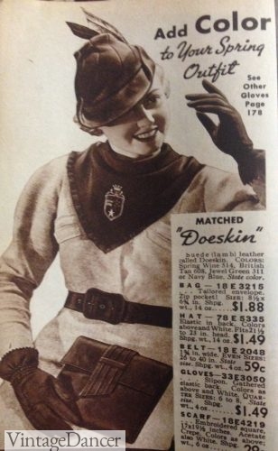 1937 wide buckle frabric belt