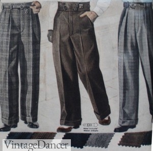 1930s Men's Wide Pants. More at VintageDancer.com