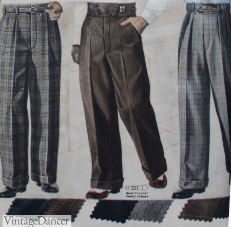 1930s Men's Wide Pants. More at VintageDancer.com