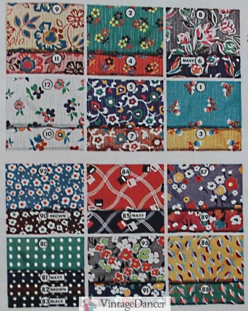1937 crepe prints- saturated colors