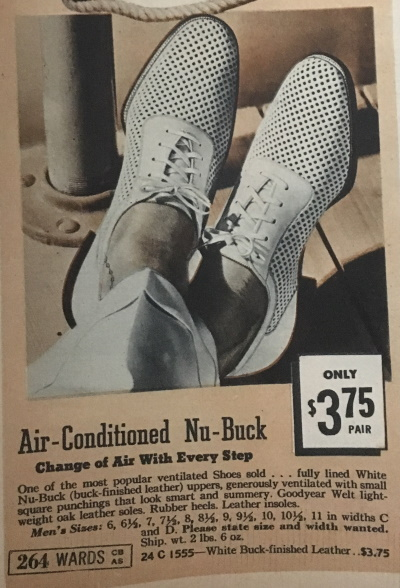 1930s mens summer shoes1937 "air conditioned" shoes