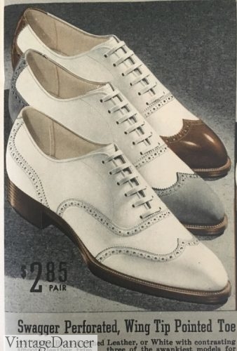 1930s mens summer shoes wingtip oxfords two tone spectators