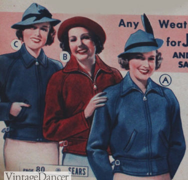 1930s jackets casual sporty jackets with hats for women