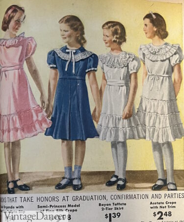 1930s girls church party graduation dresses