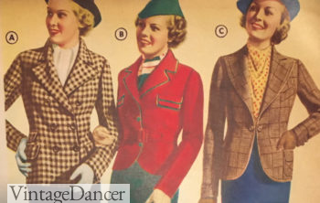 1930s women blazer jackets at VintageDancer