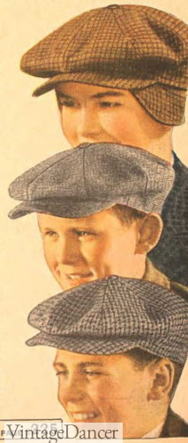 1937 boys caps hats teen