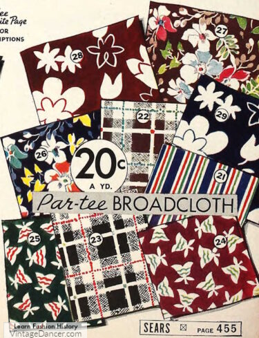 1930s fabric cotton broadlcoth