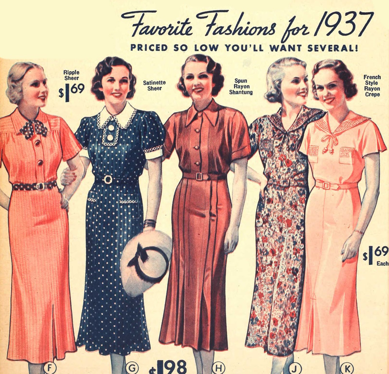 1937 day dresses color spring summer 800