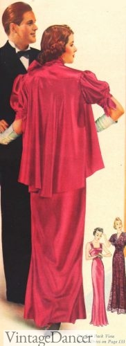 1930s ladies cape style jacket evening dress