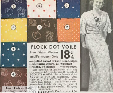 1930s flocked voile fabric