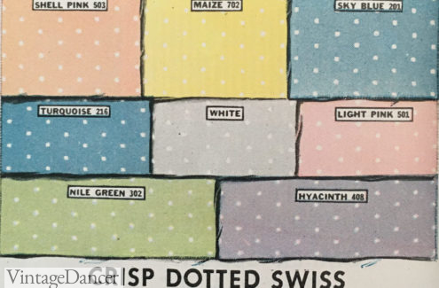 1930s dotted swiss pastel fabrics colors