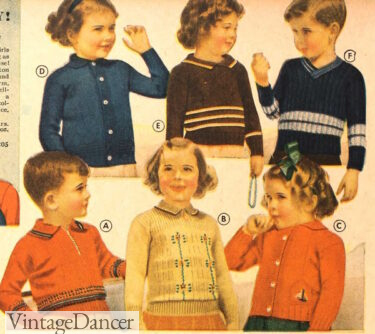 1930s girls and boys sweaters