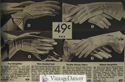 1937 rayon gloves