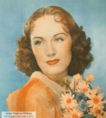 1930s red curly long hairstyles