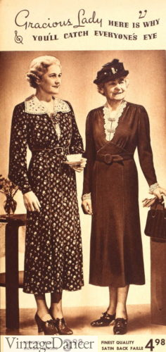 1930s old mrs women fashion dresses over age 60