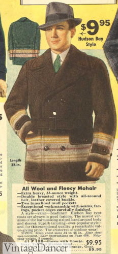 1930s Hudson bay stripe Mackinaw coats jackets 1930s