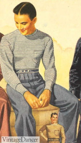 1930s knit pajama top shirt pants
