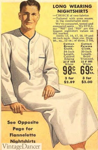 1930s men nightshirt mens sleepwear nightgown