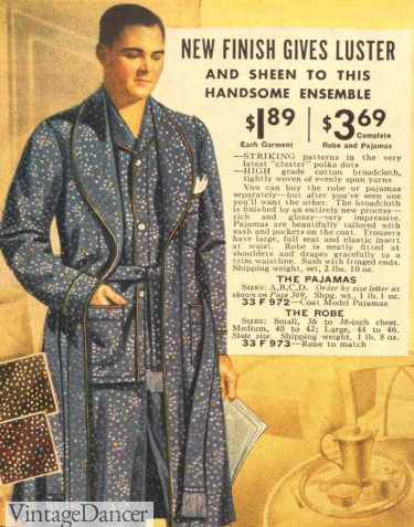 1930s mens pajamas and robe