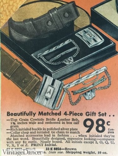 1937 mens collar bars and belts