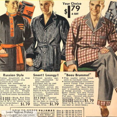 1930s Men's Lounge Pajamas Fashion