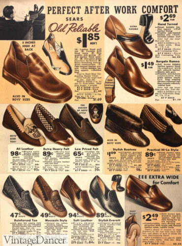 1930s men's slippers house shoes bedroom slippers