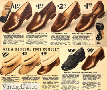 1937 mens slippers 1930s moccasins