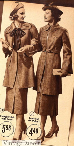 1930s stroller length coats and suits at VintageDancer