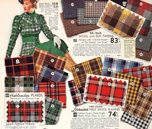 1930s tartan fabrics plaid prints