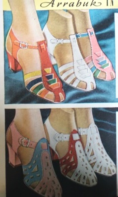 1930s mixing color sandals shoes footwear