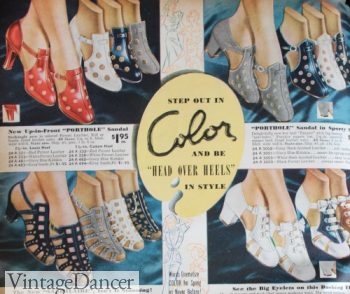 1930s sandals shoes new colors for 1937