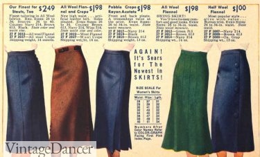 1937 fall skirts womens 1930s fashion winter