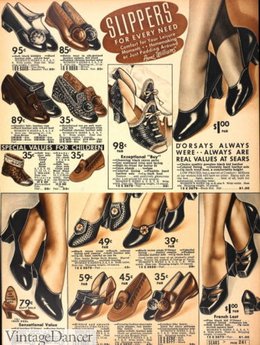 1930s slippers d'orsay pumps