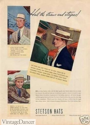 1937 men's straw hats by Stetson