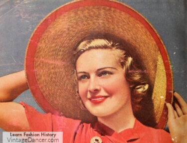 1930s straw cartwheel hat 1937 summer sun hat