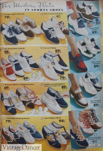 1937 Summer shoes in nautical colors