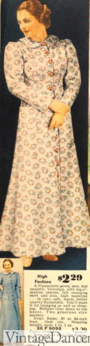 1930s sleepwear robe 1937 Victorian style nightgown