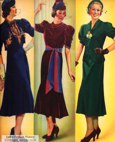 1930s velvet cocktail party dresses